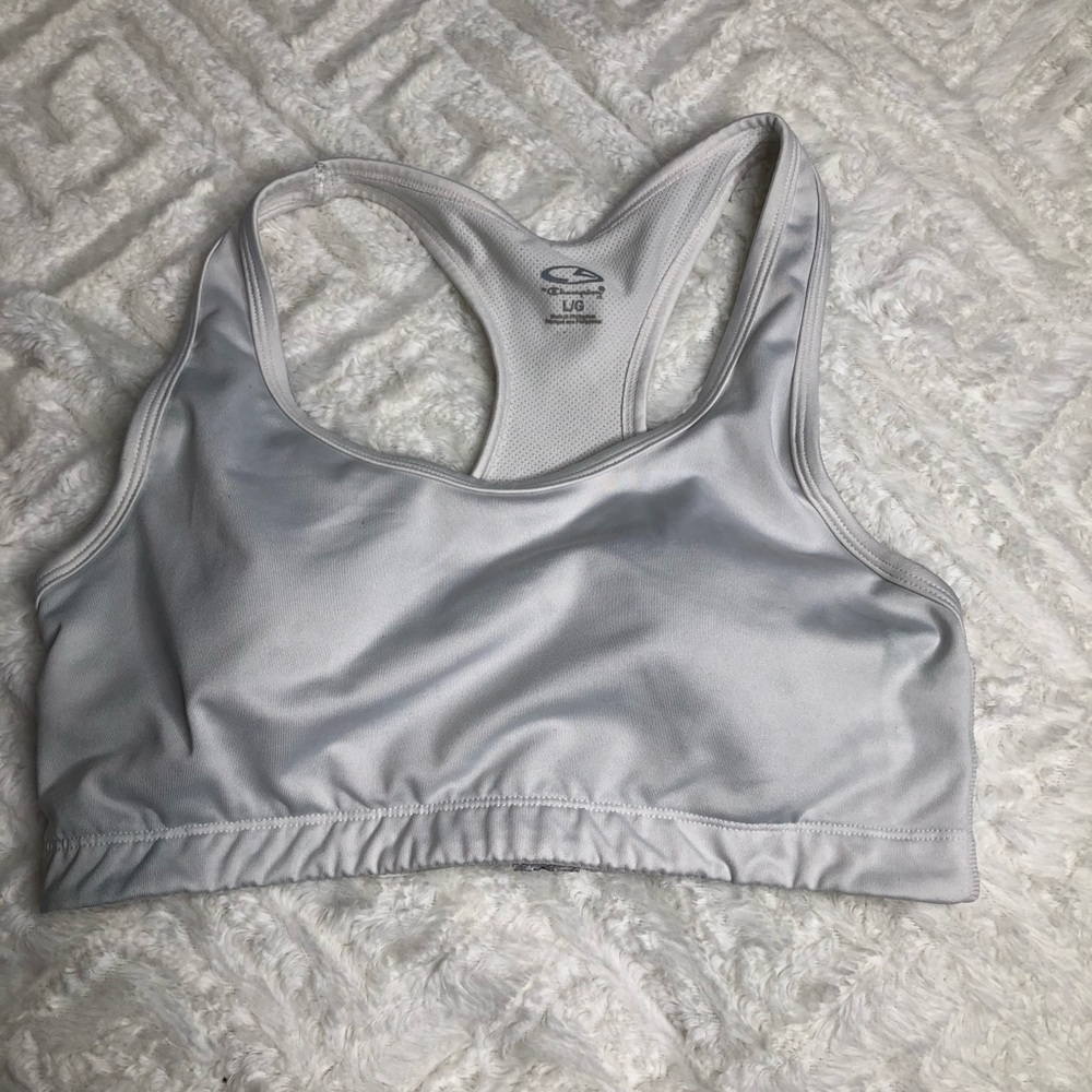 White champion sports bra size large